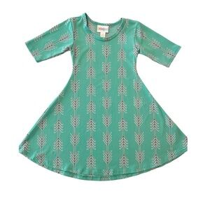 LuLaRoe Teal Arrow Pattern Kids Dress Girls 2T Soft & Stretchy